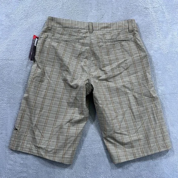 Fox Racing Skater Chino Shorts Men's 38 Dad Casual Plaid Dark Khaki - Picture 2 of 13
